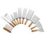 Barbecue Turners Set Factory - OEM/ODM Custom Barbecue Turners Metal Spatula Set Griddle Long Spatula Scraper