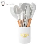 Hot Selling Kitchen Utensil Set Factory - OEM/ODM Custom Hot Selling 11pcs Wood Handle Silicone Kitchen Cooking Utensil Set