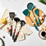 Stainless Steel Silicone Utensils Set Factory - OEM/ODM Custom Stainless Steel Silicone Kitchen Accessories Spatula Set