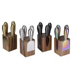 Cheese Knives Holder Set Manufacturer - OEM/ODM Custom Kitchen Gadgets Cheese Tools Gold Rainbow Stainless Steel Knives Holder