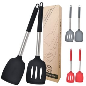 Silicone Spatula Factory - OEM/ODM Custom 2Pcs High Quality Heat-Resistant Silicone Spatula Turner