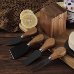 Cheese Tools Holder Set Manufacturer - OEM/ODM Custom Kitchen Gadgets Cheese Tools Stainless Steel Cheese Knife Wood Holder