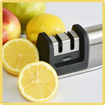 Knife Sharpener Factory - OEM/ODM Custom Kitchen Accessories 2 Stage Stainless Steel Black Knife Sharpener