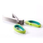 Herb Scissors Manufacturer - OEM/ODM Custom Kitchen Scissors Stainless Steel Multi 5 Layer Blades Herb Scissors Comb