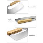Wooden Handle Pizza Cutter Factory - OEM/ODM Custom Hot Sell Wooden Handle Rock Cutter Stainless Steel Pizza Cutter