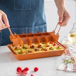 Pre-Cut Slice Square Pan Manufacturer - OEM/ODM Custom 18 Pre-Cut Slice Square Non Stick Carbon Steel Bakeware Oven Pan