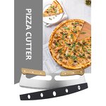 Wooden Handle Pizza Cutter Factory - OEM/ODM Custom Hot Sell Wooden Handle Rock Cutter Stainless Steel Pizza Cutter