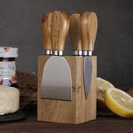 Cheese Tools Holder Set Manufacturer - OEM/ODM Custom Kitchen Gadgets Cheese Tools Stainless Steel Cheese Knife Wood Holder