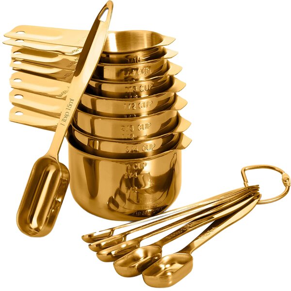 Stainless Steel Measuring Spoon Cups Set Manufacturer - OEM/ODM Custom All in One Stainless Steel Rose Gold Measuring Set