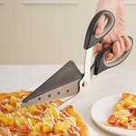 Pizza Scissors Cutter Manufacturer - OEM/ODM Custom Kitchen Accessories Stainless Steel One-Handed 2 in 1 Pizza Scissors Cutter
