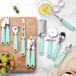 Stainless Steel Kitchen Gadgets Set Factory - OEM/ODM Custom 9pcs Stainless Steel Customized Logo Green Kitchen Gadgets Set