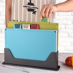 Plastic Chopping Board Set Manufacturer - OEM/ODM Custom Home Kitchen Accessories 4 Pieces Plastic Color Coded Chopping Board