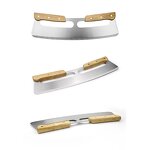 Wooden Handle Pizza Cutter Factory - OEM/ODM Custom Hot Sell Wooden Handle Rock Cutter Stainless Steel Pizza Cutter