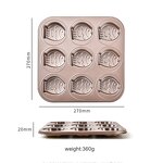 Animal Cake Baking Mold Manufacturer - OEM/ODM Custom 9 Cups Nonstick Carbon Steel Bakeware Champagne Gold Animal Cake Mold