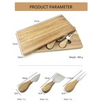Cheese Board Set Factory - OEM/ODM Custom High Quality Rectangle Acacia Wood Cheese Board Set with Knives