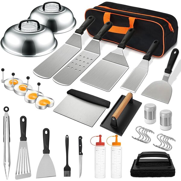 Grill Spatula Accessories Kit Set Factory - OEM/ODM Custom Grill Spatula Flat Top Griddle Accessories Kit Set for Outdoor