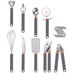 Kitchen Cooking Set Manufacturer - OEM/ODM Custom Factory Wholesale Garlic Press Pizza Cutter Stainless Steel Kitchen Gadgets