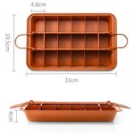 Pre-Cut Slice Square Pan Manufacturer - OEM/ODM Custom 18 Pre-Cut Slice Square Non Stick Carbon Steel Bakeware Oven Pan