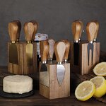 Cheese Tools Holder Set Manufacturer - OEM/ODM Custom Kitchen Gadgets Cheese Tools Stainless Steel Cheese Knife Wood Holder