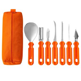 Halloween Pumpkin Carving Kits Manufacturer - OEM/ODM Custom Top Seller 7PCS Halloween Pumpkin Carving Kits Metal PP Plastic