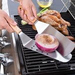 Barbecue Turners Set Factory - OEM/ODM Custom Barbecue Turners Metal Spatula Set Griddle Long Spatula Scraper