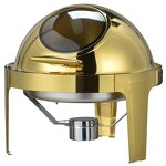 Food Warmers Factory - Home Kitchenware Visible Window Stainless Steel Round 6L Luxury Silver Food Chafers