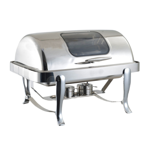 Food Display Warmer Manufacturer - Household Luxury Stainless Steel 9L Rectangle Silver Hot Pot Food Warmer Set