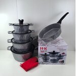 Detachable Handle Cookware Set Factory - Cooking Casseroles 11pcs 20+24+28+32+28cm With Glove Aluminium Alloy Pots Sets