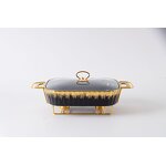 Porcelain Rectangular Buffet Food Warmer Factory - Factory Hot Selling Home Party 11inch 1.5L Casserole Dry Pot