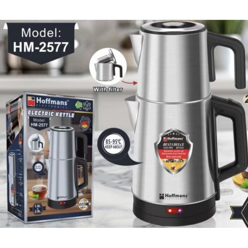 Electric Kettle Flask Factory - Kitchen Africa 220v 2L+1L Kitchen EU Plug Stainless Steel Inner 2000w With Filter