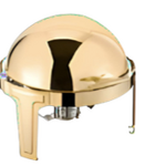Chaffing Dish Buffet Food Warmer Factory - Custom Logo Household Gold Round 6L Visible Window Home Stainless Steel