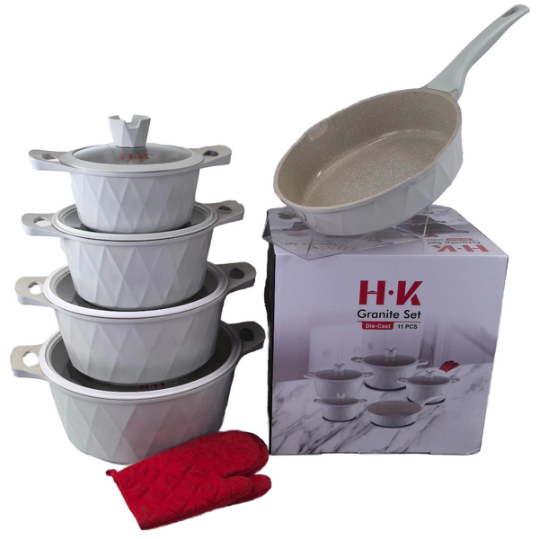 Granite Non Stick Cookware Set Factory - Hot Selling Luxury 11pcs 20+24+28+32+28cm With Glove Kitchen Cooking Pot