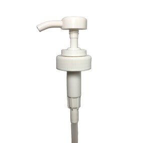 White PP Dispensing Pump Manufacturer - OEM/ODM Custom White PP 38-400 Ribbed Skirt Down-lock Dispensing Pump