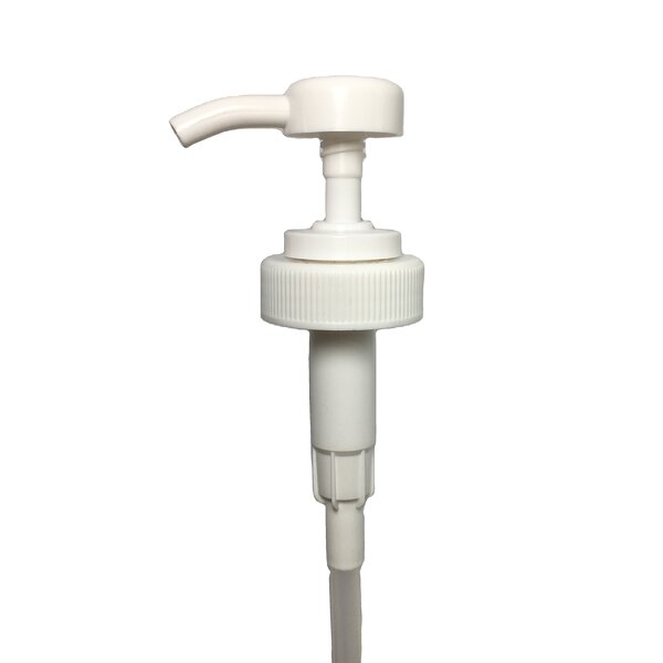White PP Dispensing Pump Manufacturer - OEM/ODM Custom White PP 38-400 Ribbed Skirt Down-lock Dispensing Pump