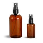 Amber PET Cosmetic Bottles Manufacturer - OEM/ODM Custom Amber PET Cosmetic Plastic Bottles with Black Fine Mist Sprayers