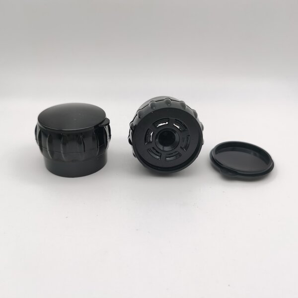 Spice Grinder Caps Manufacturer - OEM/ODM Custom Plastic Caps 38 mm Black Polypropylene Easy Grip Spice Grinder Caps