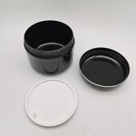 Plastic Cream Jar Factory - OEM/ODM Custom Black 2 oz Double Wall Plastic Cream Jar White Lid Less Fragile