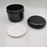Plastic Cream Jar Factory - OEM/ODM Custom Black 2 oz Double Wall Plastic Cream Jar White Lid Less Fragile
