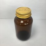 Amber Glass Bottle Manufacturer - OEM/ODM Custom 120ml Amber Glass Bottle with Gold Metal Cap for Medicine Tablet