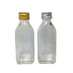 Mini Clear Glass Flask Bottle Factory - OEM/ODM Custom 25ml Mini Clear Glass Flask Bottle with Aluminum Cap