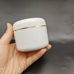 Plastic Cream Jar Factory - OEM/ODM Custom Black 2 oz Double Wall Plastic Cream Jar White Lid Less Fragile