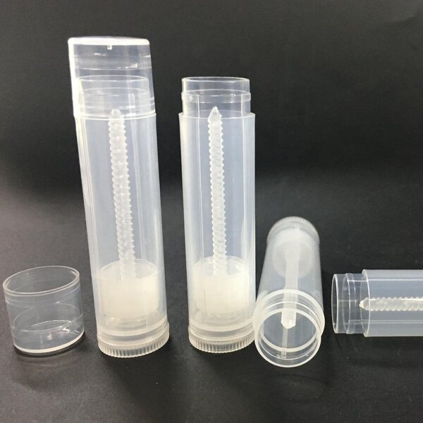 Lip Balm Empty Container Factory - OEM/ODM Custom 5g Lip Balm Empty Container Clear Tubes with Twist Bottom Top Lid
