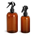 Hair Oil PET Bottles Factory - OEM/ODM Custom 16oz 500ml Amber Hair Oil Conditioner Pet Bottles with Trigger Sprayers