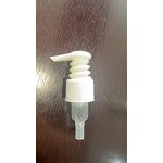 White PP Dispensing Pump Manufacturer - OEM/ODM Custom White PP 24-410 Ribbed Skirt Up-lock Spiral-shaped Cowl Pump