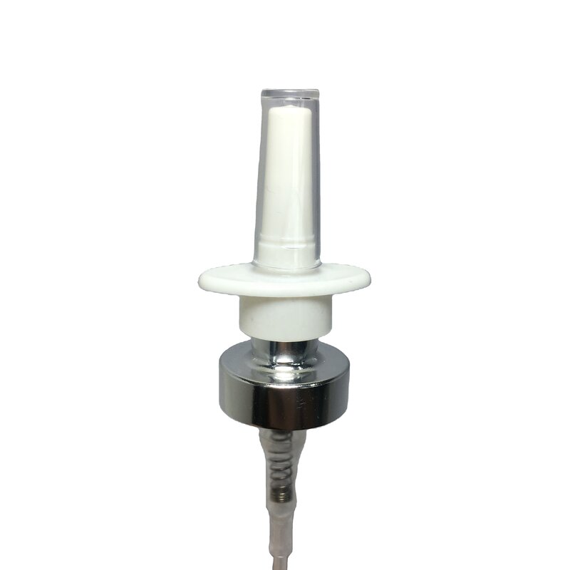 Aluminium Crimp Nasal Sprayer Factory - OEM/ODM Custom 18mm Silver Aluminium Pump Crimp Nasal Sprayer for Nose Treatment