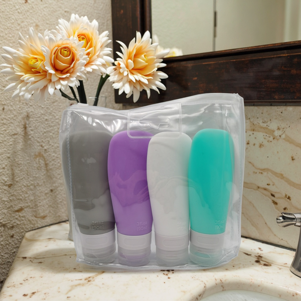 Silicone Squeeze Bottle Factory - OEM/ODM Custom Portable 3oz 100ml Silicone Squeeze Bottle Travel Dispenser