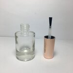 Round Glass Nail Polish Bottle Factory - OEM/ODM Custom 16ml Round Glass Nail Polish Bottle with Gold Cap and Brush