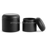 Plastic Jars Factory - OEM/ODM Custom Frosted Black Polypro Straight Sided Jars with Black Lined Caps
