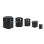 Plastic Jars Manufacturer - OEM/ODM Custom 8 oz Frosted Black Polypro Straight Sided Jars with Deep Skirted Caps