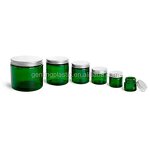 Plastic Jars Manufacturer - OEM/ODM Custom Green PET Straight Sided Jars for Body Cream